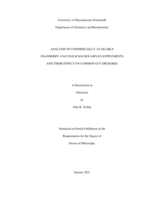 Analysis of commercially available cranberry (Vaccinium macropcarpon) supplements and their effect on common gut microbes: a dissertation in Chemistry