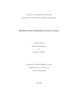 Hardware based embedded systems security: a dissertation in Electrical Engineering