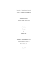 The embodied dance: animation and the utopian body: a thesis in Fine Arts