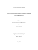 Effects of hyperglycemia and advanced glycation end products on novel Ocy454 osteocytes: a thesis in Biomedical Engineering and Biotechnology