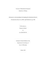 Interspecies social spreading: investigating the interaction between Pseudomonas fluorescens Pf0-1 and Pedobacter sp. V48: a dissertation in Integrative Biology