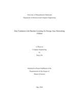 Data validation with machine learning for storage area networking utilities: a thesis in Computer Engineering