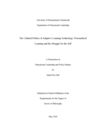 The cultural politics of adaptive learning technology: personalized learning and the struggle for the self : a dissertation in Educational Leadership and Policy Studies