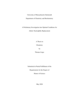 A preliminary investigation into optimal conditions for allylic nucleophilic replacement: a thesis in Chemistry