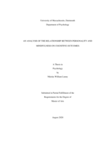 An analysis of the relationship between personality and mindfulness on cognitive outcomes: a thesis in Psychology