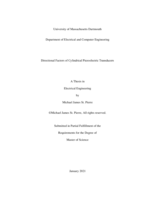 Directional factors of cylindrical piezoelectric transducers: a thesis in Electrical Engineering