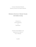 Misbehavior detection in vehicular networks with machine learning: a dissertation in Electrical Engineering