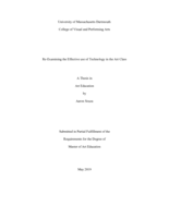 Re-examining the effective use of technology in the art class: a thesis in Art Education