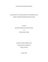 Evaluation of flocked surfaces for triboelectric energy generation/sensor applications: a thesis in Biomedical Engineering and Biotechnology