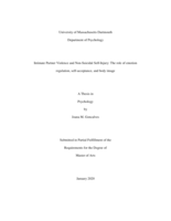 Intimate partner violence and non-suicidal self-injury: the role of emotion regulation, self-acceptance, and body image : a thesis in Psychology