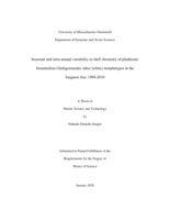 Seasonal and intra-annual variability in shell chemistry of planktonic foraminifera Globigerinoides ruber (white) morphotypes in the Sargasso Sea : 1998-2010: a thesis in Marine Science and Technology