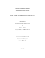 Ethnic studies as a force to democratize society: a dissertation in Educational Leadership and Policy Studies