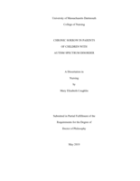 Chronic sorrow in parents of children with autism spectrum disorder: a dissertation in Nursing