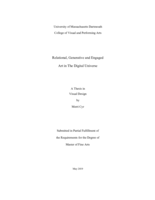 Relational, generative and engaged art in the digital universe: a thesis in Visual Design