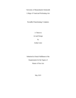 Socially-functioning ceramics: a thesis in Art and Design