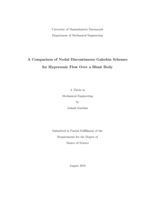 A comparison of nodal discontinuous galerkin schemes for hypersonic flow over a blunt body: a thesis in Mechanical Engineering
