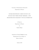 Double-degenerate carbon-oxygen and oxygen-neon white dwarf mergers: a new mechanism for ultrafaint type Iax supernovae : a thesis in Department of Physics