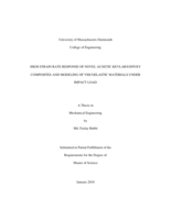High strain rate response of novel auxetic Kevlar®/epoxy composites and modeling of viscoelastic materials under impact load: a thesis in Mechanical Engineering