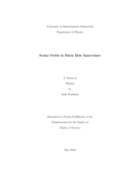Scalar fields in black hole spacetimes: a thesis in Physics