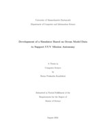 Development of a simulator based on ocean model data to support UUV mission autonomy: a thesis in Computer Science