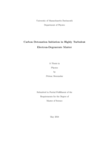 Carbon detonation initiation in highly turbulent electron-degenerate matter: a thesis in Physics