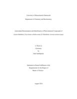 Antioxidant determination and identification of phytochemical compounds of Azores blueberry (Vaccinium cylindraceum) & chokeberry (Aronia melanocarpa): a thesis in Chemistry