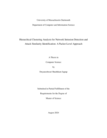 Hierarchical clustering analysis for network intrusion detection and attack similarity identification: a packet-level approach : a thesis in Computer Science