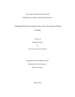 Earthquake prediction: irregular time-series forecasting with deep learning : a thesis in Computer Science