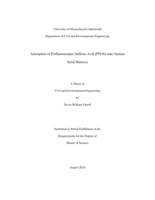 Adsorption of perfluorooctane sulfonic acid (PFOS) onto various solid matrices: a thesis in Civil and Environmental Engineering