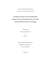 Development of superior and targeted platinum(II) anticancer agents and incorporation of fluorescent amino acids into CDKL5 protein for live-cell imaging: a dissertation in Chemistry and Biochemistry