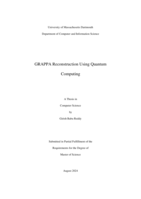 GRAPPA reconstruction using quantum computing: a thesis in Computer Science