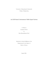 An LLM-based autonomous multi-agent system: a thesis in Computer Science