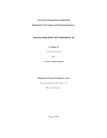 Security analysis of code generated by AI: a thesis in Computer Science