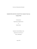 Explainable hierarchical fine-grained ICD code assignment using large language models: a dissertation in Engineering and Applied Science