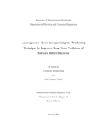 Autoregressive model incorporating the windowing technique for improved long-term prediction of software defect discovery: a thesis in Computer Engineering