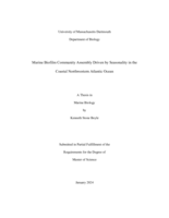 Marine biofilm community assembly driven by seasonality in the coastal Northwestern Atlantic Ocean: a thesis in Marine Biology
