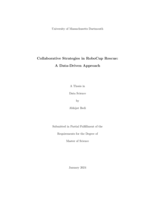 Collaborative strategies in RoboCup rescue: a data-driven approach : a thesis in Data Science