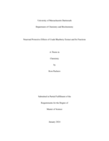 Neuronal protective effects of crude blueberry extract and its fractions: a thesis in Chemistry