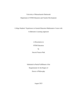 College students' experiences in General Education Mathematics course with collaborative learning approach: a dissertation in STEM Education
