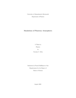 Simulations of planetary atmospheres: a thesis in Physics