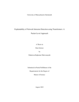Explainability of network intrusion detection using transformers: a packet-level approach : a thesis in Data Science
