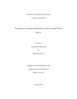 Development of a lightweight buoyancy vehicle for upper ocean surveys: a thesis in Mechanical Engineering