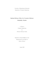 Optimal release policy for covariate software reliability models: a thesis in Computer Engineering
