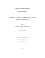 The optimization of Rhodococcus opacus PD630 to valorize lignin for the production of lipid-based biofuels: a thesis in Biomedical Engineering and Biotechnology