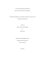 A satellite-based approach to water-quality monitoring of coastal waters in Pleasant Bay, Massachusetts: a thesis in Marine Science and Technology