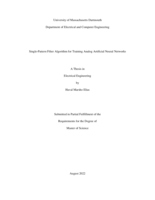 Single-pattern filter algorithm for training analog artificial neural networks: a thesis in Electrical Engineering