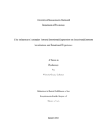 The influence of attitudes toward emotional expression on perceived emotion invalidation and emotional experience: a thesis in Psychology