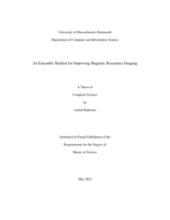 An ensemble for improving magnetic resonance imaging: a thesis in Computer Science