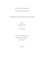 Vortex shedding in two-dimensional flow around two cylinders: a thesis in Mechanical Engineering