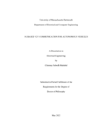 5G based V2V communication for autonomous vehicles: a dissertation in Electrical Engineering